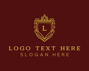 Lettermark - Golden Shield Crown logo design