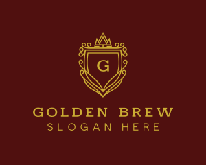 Golden Shield Crown logo design