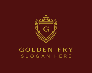 Golden Shield Crown logo design