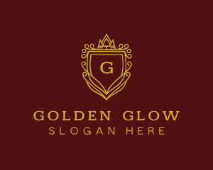 Golden Shield Crown logo design