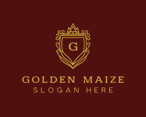 Golden Shield Crown logo design