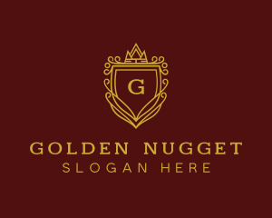 Golden Shield Crown logo design