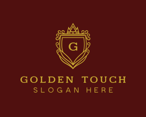 Golden Shield Crown logo design