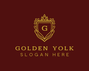 Golden Shield Crown logo design