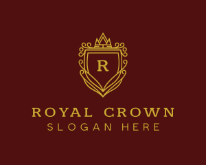 Golden Shield Crown logo design