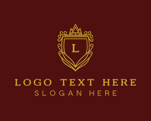 Golden - Golden Shield Crown logo design