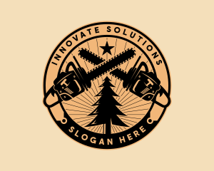 Tree Logging Chainsaw  Logo