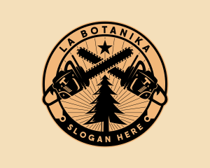 Tree Logging Chainsaw  Logo