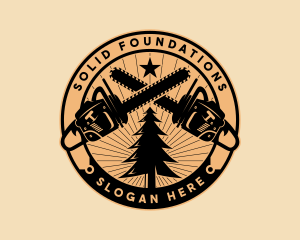 Tree Logging Chainsaw  Logo