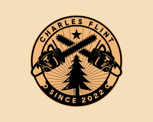 Lumberjack - Tree Logging Chainsaw logo design