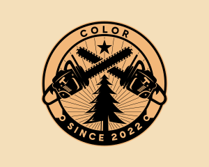 Emble - Tree Logging Chainsaw logo design