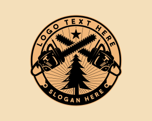 Tree Logging Chainsaw  Logo