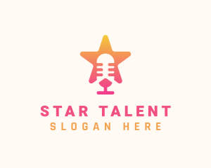 Talent - Star Talent Mic Podcast logo design