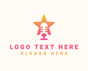 Vlogger - Star Talent Mic Podcast logo design