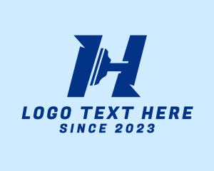 Handy Man - Squeegee Letter H logo design