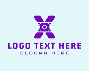 Video - Cyber Camera Letter X logo design