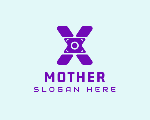 Web - Cyber Camera Letter X logo design