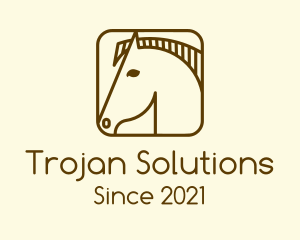 Trojan - Minimalist Horse App logo design