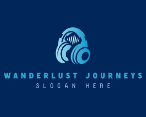Playlist - Sound Music DJ Headset logo design