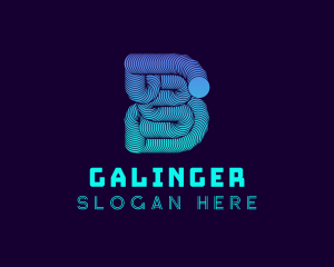 3d - Slinky Letter B logo design