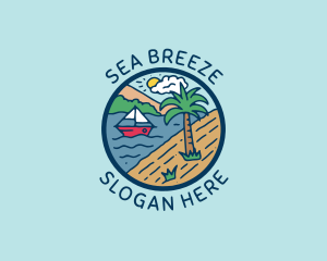 Sail - Beach Sailing Boat logo design