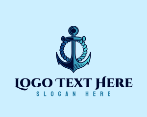 Anchor - Rope Nautical Anchor logo design