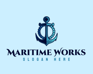 Rope Nautical Anchor logo design