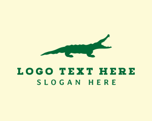 Caiman - Wild Alligator Reptile logo design