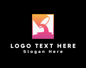 Leak - Gradient Paint Bucket logo design