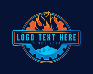 Mountain - Fire Gear Ice Hvac logo design