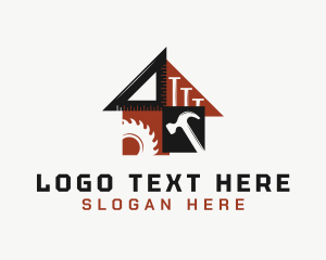 Laborer - Carpenter House Tools logo design