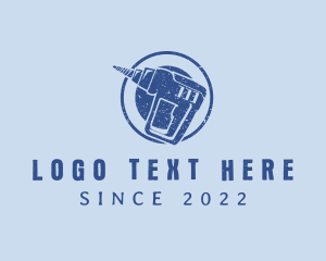 Toolbox - Hipster Drill Carpentry logo design