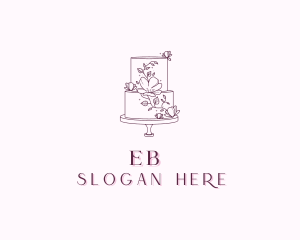 Floral Wedding Cake Logo