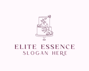 Floral Wedding Cake Logo