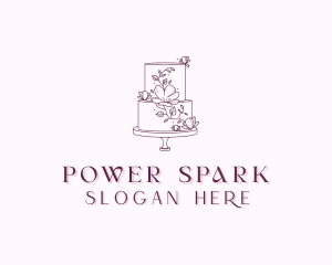 Floral Wedding Cake Logo