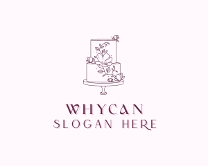 Floral Wedding Cake Logo