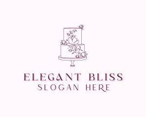 Wedding - Floral Wedding Cake logo design