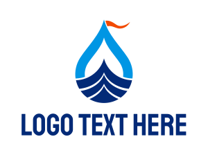 Fiberglass - Droplet Ship Flag logo design