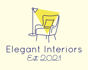 Lamp Chair Furniture Lighting logo design