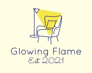 Lamp Chair Furniture Lighting logo design