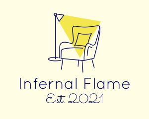 Lamp Chair Furniture Lighting logo design