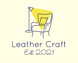 Lamp Chair Furniture Lighting logo design