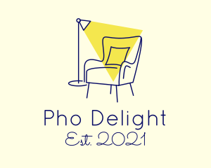 Lamp Chair Furniture Lighting logo design