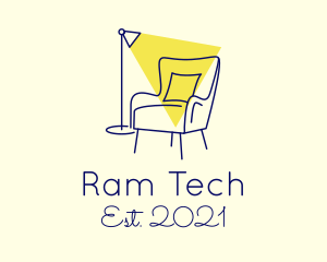 Lamp Chair Furniture Lighting logo design