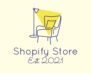 Lamp Chair Furniture Lighting logo design