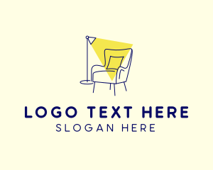 Lamp Chair Furniture Lighting logo design