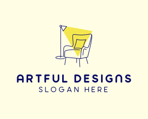 Lamp Chair Furniture Lighting logo design