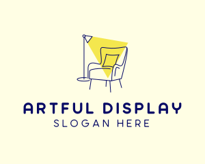 Lamp Chair Furniture Lighting logo design