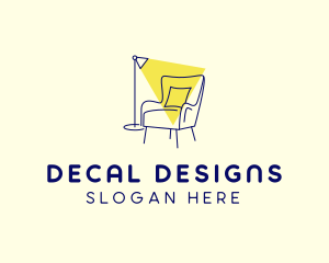 Lamp Chair Furniture Lighting logo design