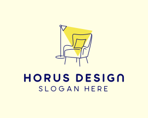 Lamp Chair Furniture Lighting logo design